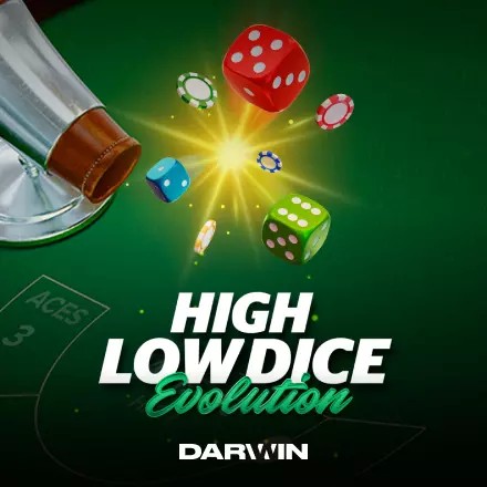 Official Table Games logo: High Low Dice Evolution by Darwin Gaming at Janusz Casino